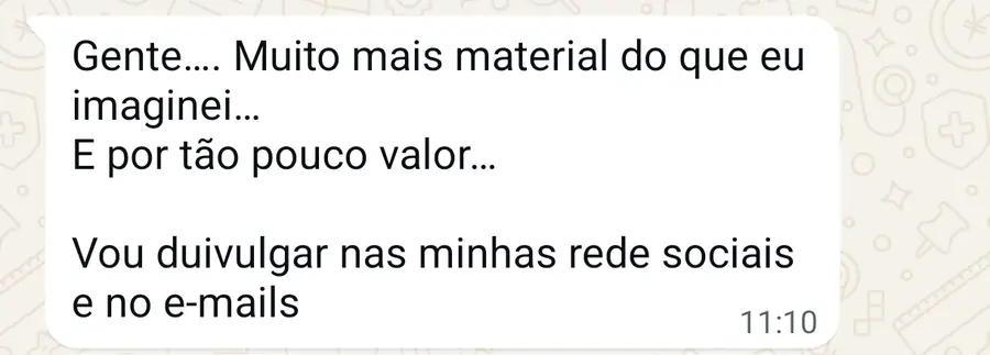 Depoimento de aluno enviado por mensagem