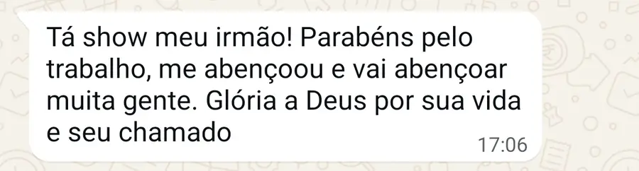 Depoimento de aluno enviado por mensagem